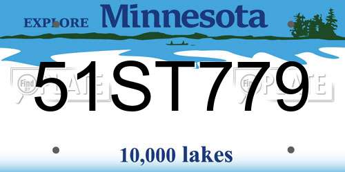 51ST779 Minnesota License Plate