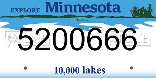 5200666 Minnesota License Plate