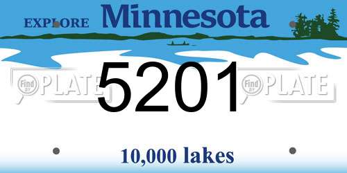 5201 Minnesota License Plate
