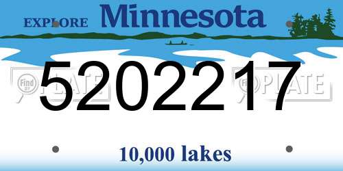 5202217 Minnesota License Plate
