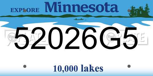 52026G5 Minnesota License Plate
