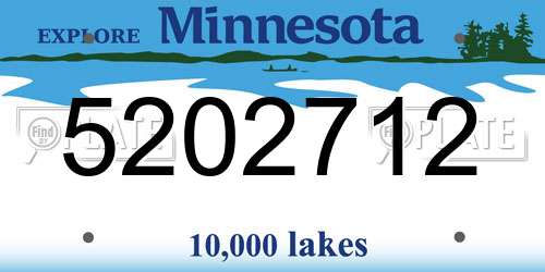 5202712 Minnesota License Plate
