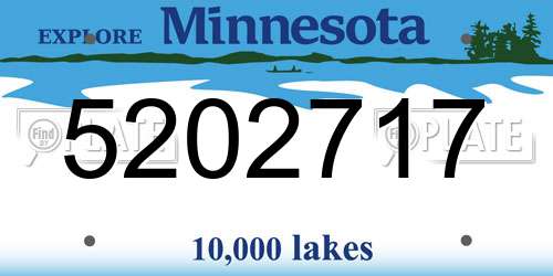 5202717 Minnesota License Plate