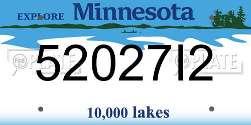 52027I2 Minnesota License Plate