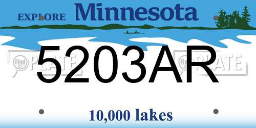 5203AR Minnesota License Plate