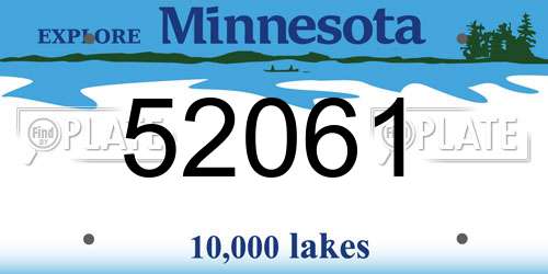 52061 Minnesota License Plate