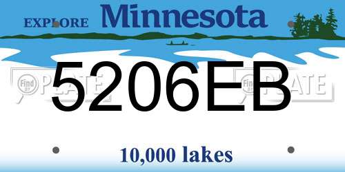 5206EB Minnesota License Plate