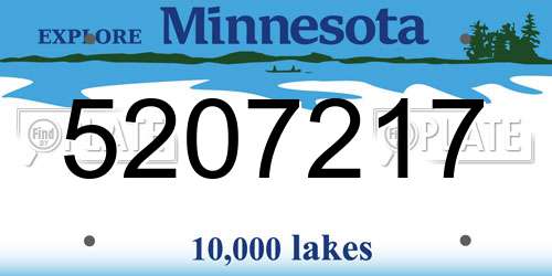 5207217 Minnesota License Plate