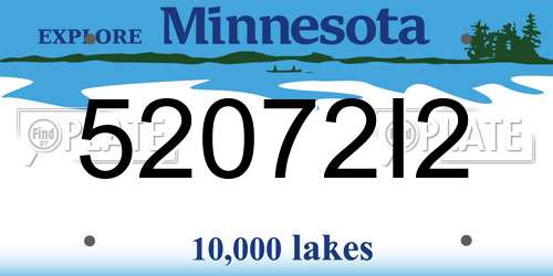 52072I2 Minnesota License Plate