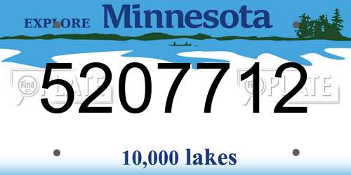 5207712 Minnesota License Plate