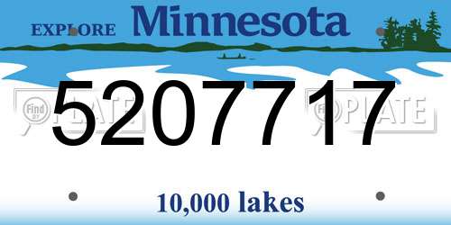 5207717 Minnesota License Plate