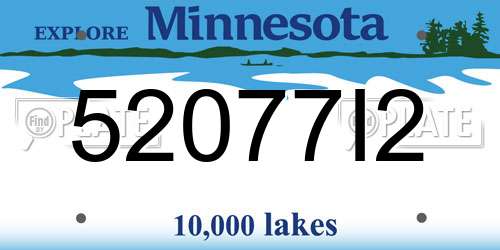 52077I2 Minnesota License Plate