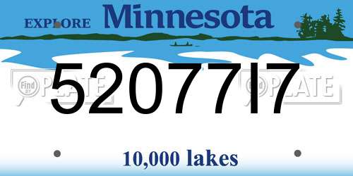 52077I7 Minnesota License Plate