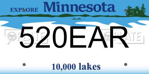 520EAR Minnesota License Plate