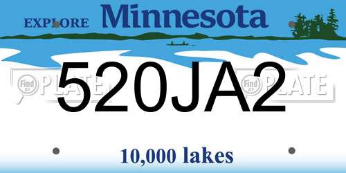 520JA2 Minnesota License Plate