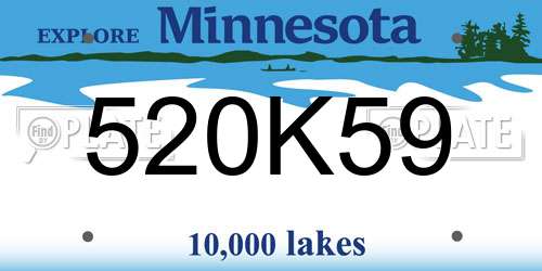 520K59 Minnesota License Plate