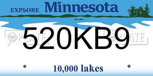 520KB9 Minnesota License Plate