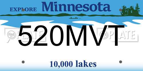 520MVT Minnesota License Plate