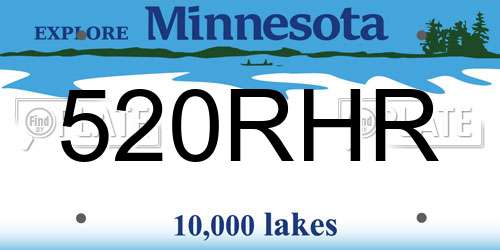 520RHR Minnesota License Plate