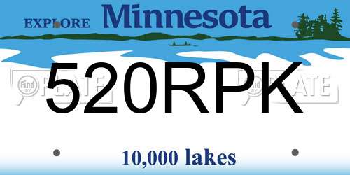 520RPK Minnesota License Plate