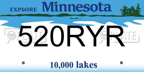 520RYR Minnesota License Plate