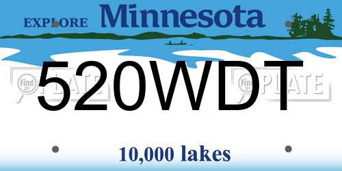 520WDT Minnesota License Plate