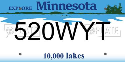 520WYT Minnesota License Plate