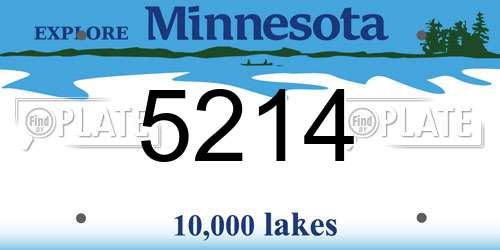 5214 Minnesota License Plate