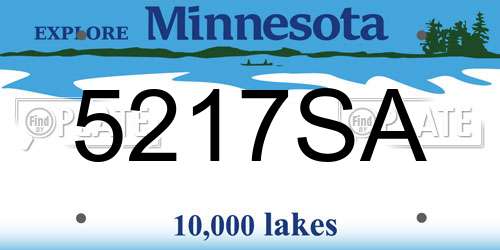 5217SA Minnesota License Plate