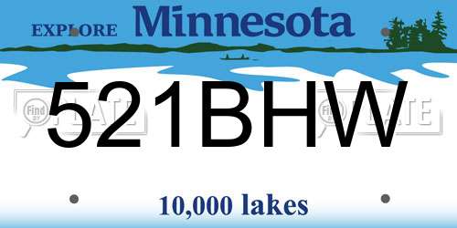 521BHW Minnesota License Plate