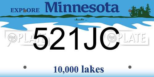 521JC Minnesota License Plate
