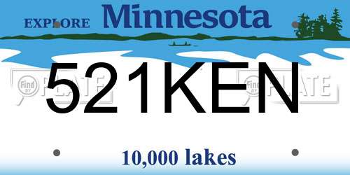 521KEN Minnesota License Plate