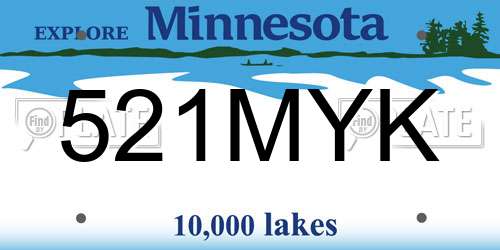 521MYK Minnesota License Plate