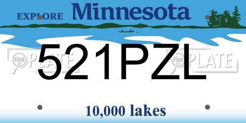 521PZL Minnesota License Plate