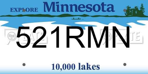 521RMN Minnesota License Plate