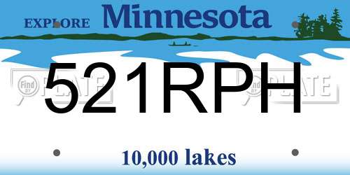 521RPH Minnesota License Plate