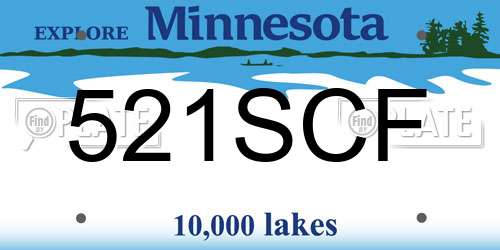 521SCF Minnesota License Plate