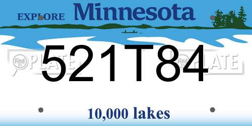 521T84 Minnesota License Plate