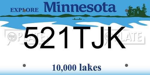521TJK Minnesota License Plate
