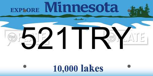 521TRY Minnesota License Plate