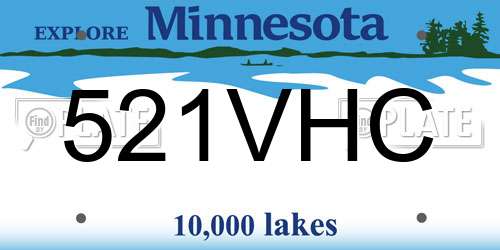 521VHC Minnesota License Plate
