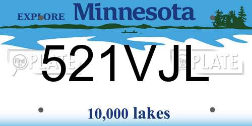 521VJL Minnesota License Plate