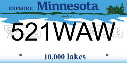 521WAW Minnesota License Plate