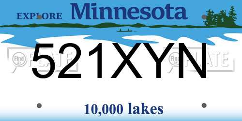 521XYN Minnesota License Plate