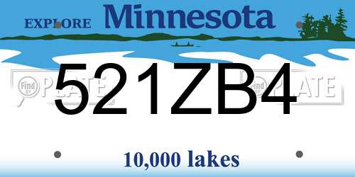 521ZB4 Minnesota License Plate
