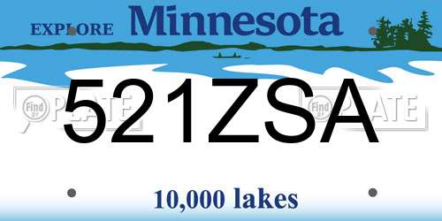 521ZSA Minnesota License Plate