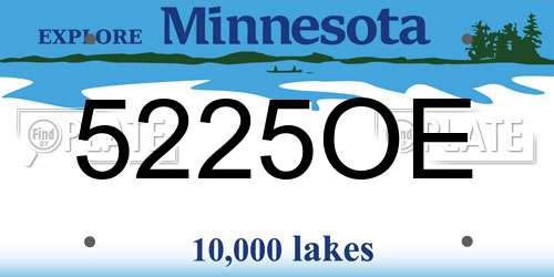 5225OE Minnesota License Plate