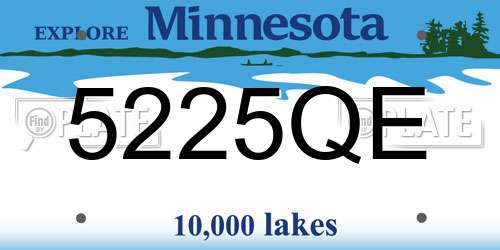 5225QE Minnesota License Plate