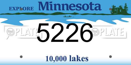 5226 Minnesota License Plate