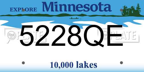 5228QE Minnesota License Plate